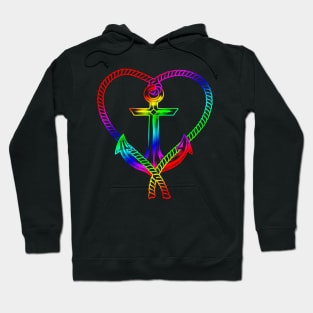 'Rainbow Heart With Anchor' Awesome LGBTQ Pride Day Gift Hoodie